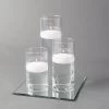 Eastland Square Mirror And Cylinder Vase Centerpiece With Richland 3" Floating Candles Set Of 7