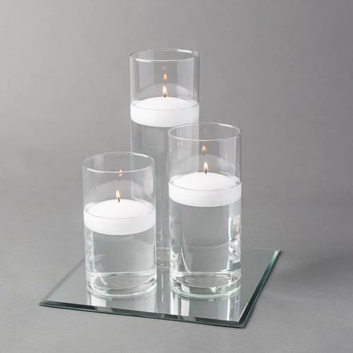 Eastland Square Mirror And Cylinder Vase Centerpiece With Richland 3" Floating Candles Set Of 7 1 Eastland Square Mirror And Cylinder Vase Centerpiece With Richland 3" Floating Candles Set Of 7