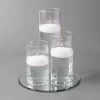 Eastland Round Mirror And Cylinder Vase Centerpiece With Richland 3" Floating Candles Set Of 84