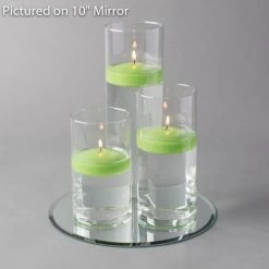 Eastland Round Mirror And Cylinder Vase Centerpiece With Richland 3" Floating Candles Set Of 7 -Unique Candle 967a4183 edit