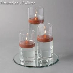 Eastland Round Mirror And Cylinder Vase Centerpiece With Richland 3" Floating Candles Set Of 7 -Unique Candle 967a4186 edit