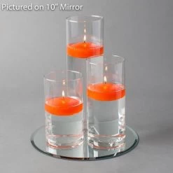 Eastland Round Mirror And Cylinder Vase Centerpiece With Richland 3" Floating Candles Set Of 7 -Unique Candle 967a4187 edit