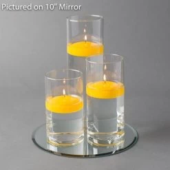 Eastland Round Mirror And Cylinder Vase Centerpiece With Richland 3" Floating Candles Set Of 7 -Unique Candle 967a4189