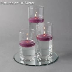 Eastland Round Mirror And Cylinder Vase Centerpiece With Richland 3" Floating Candles Set Of 7 -Unique Candle 967a4190