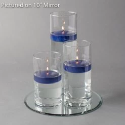 Eastland Round Mirror And Cylinder Vase Centerpiece With Richland 3" Floating Candles Set Of 7 -Unique Candle 967a4196