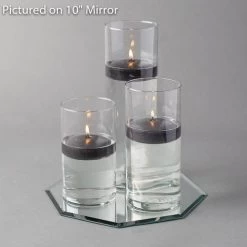 Eastland Octagon Mirror And Cylinder Vase Centerpiece With Richland 3" Floating Candles Set Of 7 -Unique Candle 967a4203