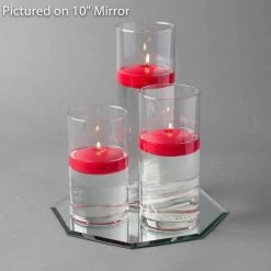 Eastland Octagon Mirror And Cylinder Vase Centerpiece With Richland 3" Floating Candles Set Of 7 -Unique Candle 967a4214 1