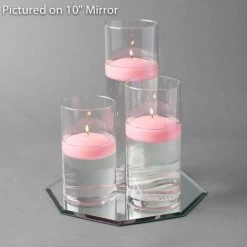 Eastland Octagon Mirror And Cylinder Vase Centerpiece With Richland 3" Floating Candles Set Of 84 -Unique Candle 967a4215 1 1