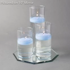 Eastland Octagon Mirror And Cylinder Vase Centerpiece With Richland 3" Floating Candles Set Of 7 -Unique Candle 967a4216 1