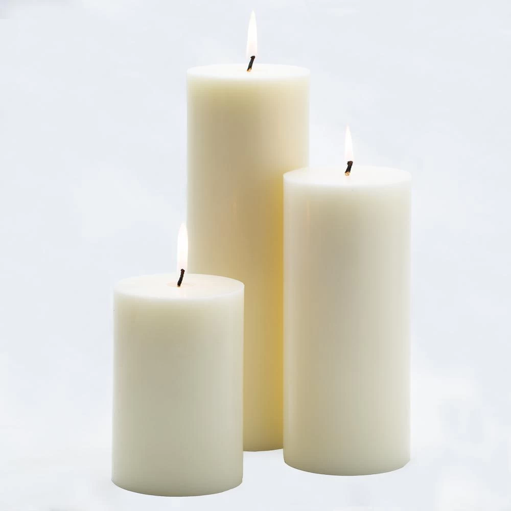 Richland Pillar Candles 4"x6", 4"x9" & 4"x12" Light Ivory Set Of 3 1 Richland Pillar Candles 4"x6", 4"x9" & 4"x12" Light Ivory Set Of 3