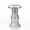 Richland Elegant Pillar Candle Holder 6" Silver Ceramic Set Of 4