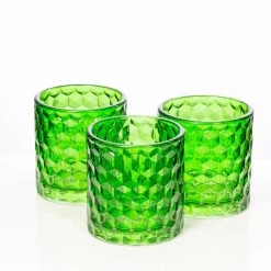 Richland Green Chunky Honeycomb Glass Votive & Tealight Holder Set Of 12