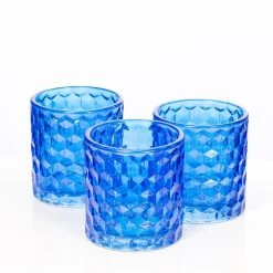 Richland Blue Chunky Honeycomb Glass Votive & Tealight Holder Set Of 48