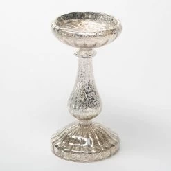 Richland Ribbed Unique Mercury Glass Pillar Candle Holder Set Of 3 -Unique Candle 967a6124 2