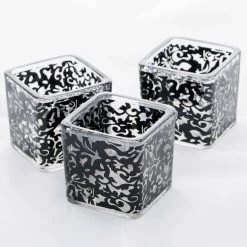 Richland Votive Holder Square Black Lace Set Of 72