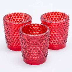 Richland Votive Holder Hobnail Red Set Of 72
