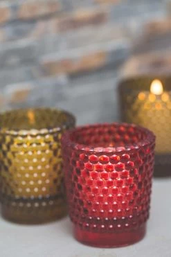 Richland Votive Holder Hobnail Red Set Of 12 -Unique Candle 967a7004