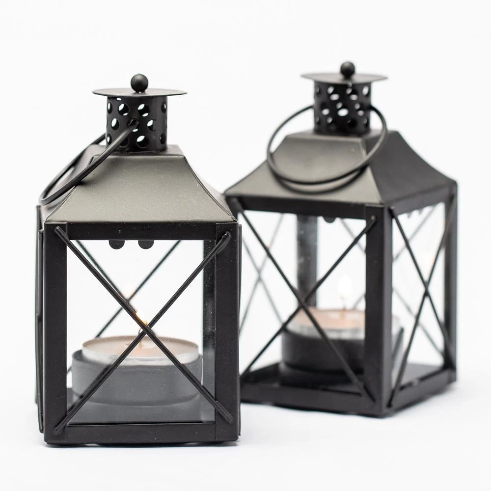 Richland Mini Tealight Lanterns Black Metal Set Of 25 1 Richland Mini Tealight Lanterns Black Metal Set Of 25