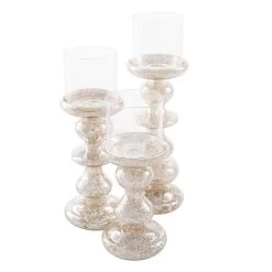 Richland Elegant Mercury Candle Holder Set Of 3