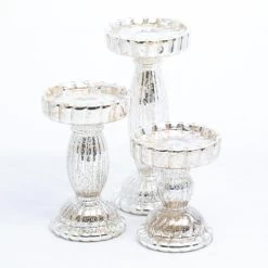 Richland Rayner Mercury Pillar Candle Holder Set Of 3 -Unique Candle 967a9754