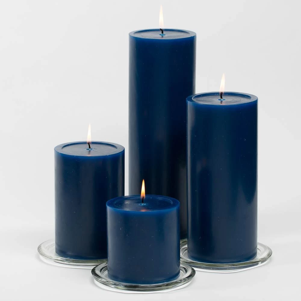 Richland 4" X 12" Navy Blue Pillar Candle Set Of 6 2 Richland 4" X 12" Navy Blue Pillar Candle Set Of 6 - Image 2