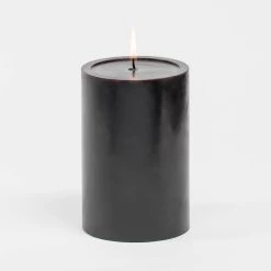 Richland 4" X 6" Black Pillar Candle