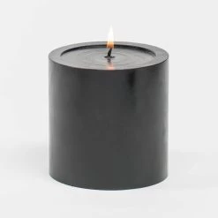 Richland 4" X 4" Black Pillar Candles Set Of 6