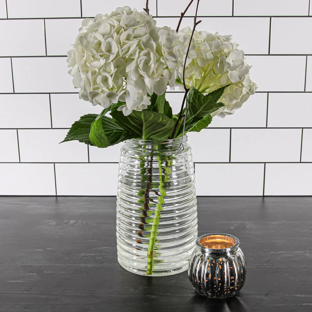 Eastland 8" Hanging Horizontal Ribbed Glass Jar With Handle Set Of 12 3 Eastland 8" Hanging Horizontal Ribbed Glass Jar With Handle Set Of 12 - Image 3