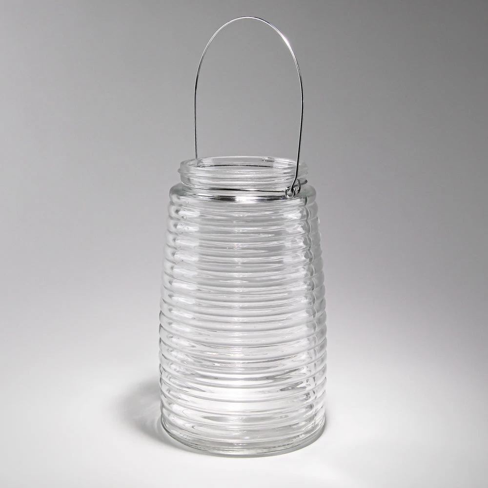 Eastland 8" Hanging Horizontal Ribbed Glass Jar With Handle Set Of 12 1 Eastland 8" Hanging Horizontal Ribbed Glass Jar With Handle Set Of 12