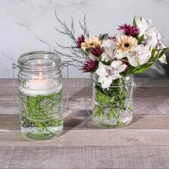 Eastland 7.5" Hanging Dotted Glass Jar With Handle Set Of 6 -Unique Candle 9724 4367 2 c095fcd7 912d 4076 a611 939fef560bbf