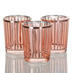 Richland Rose Gold Stripe Glass Holder - Small Set Of 72