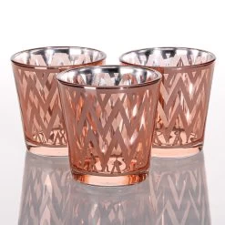Richland Rose Gold Chevron Glass Holder - Medium Set Of 48