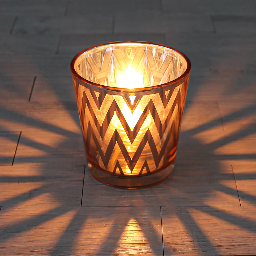 Richland Rose Gold Chevron Glass Holder - Medium Set Of 48 2 Richland Rose Gold Chevron Glass Holder - Medium Set Of 48 - Image 2