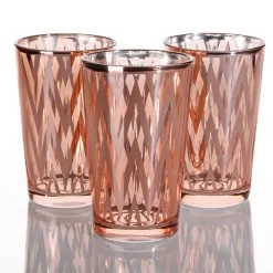 Richland Rose Gold Chevron Glass Holder - Large Set Of 48