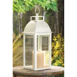 Wholesale Distressed Ivory Candle Lantern