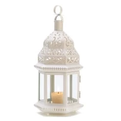 Wholesale White Moroccan Style Lantern -Unique Candle D1064 2