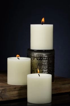 Richland Pillar Candles 3"x3" Light Ivory Set Of 24 -Unique Candle HL8A1552 f8ca83e5 e07f 4125 88af 755ae77498c5