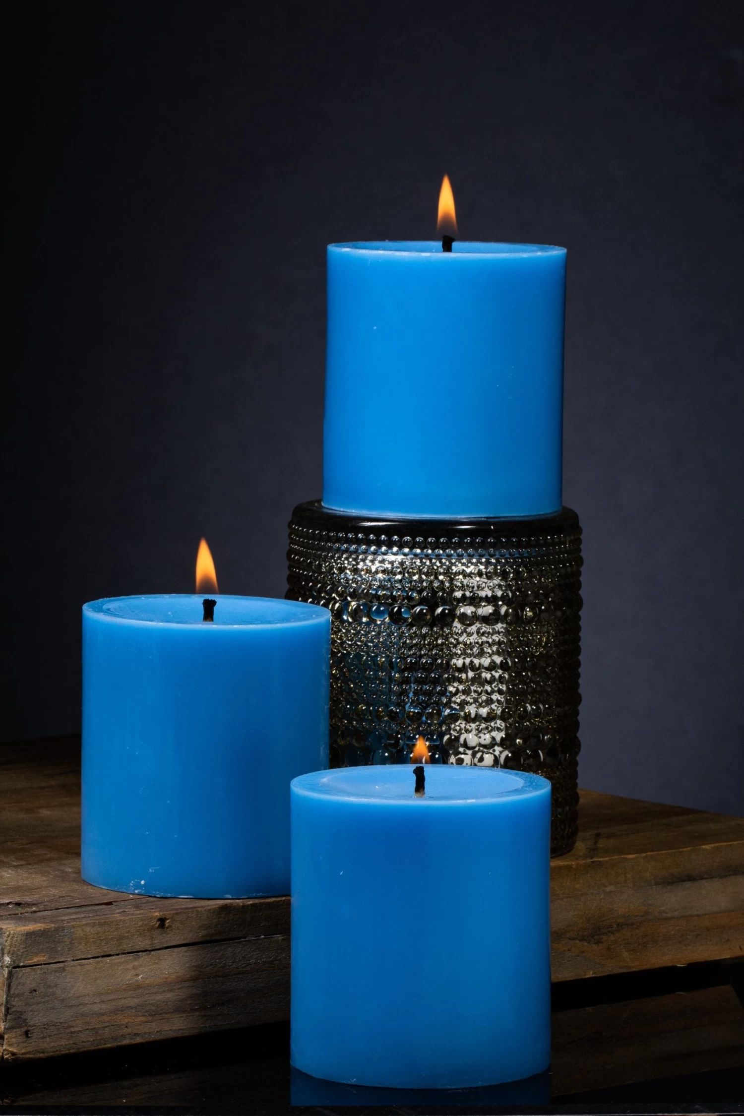 Richland Pillar Candle 3"x3" Light Blue Set Of 24 2 Richland Pillar Candle 3"x3" Light Blue Set Of 24 - Image 2
