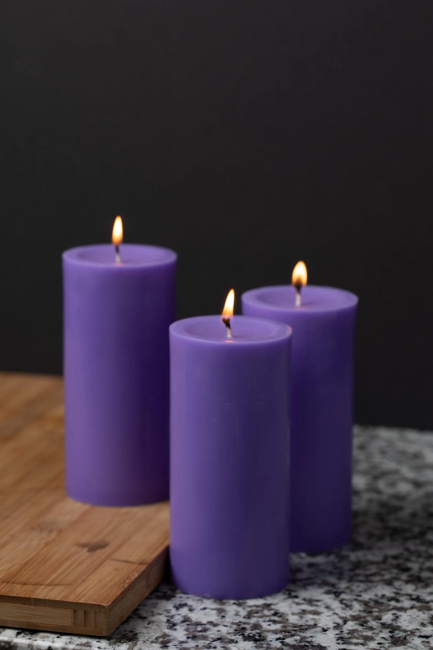 Richland Pillar Candles 3"x6" Lavender Set Of 12 2 Richland Pillar Candles 3"x6" Lavender Set Of 12 - Image 2