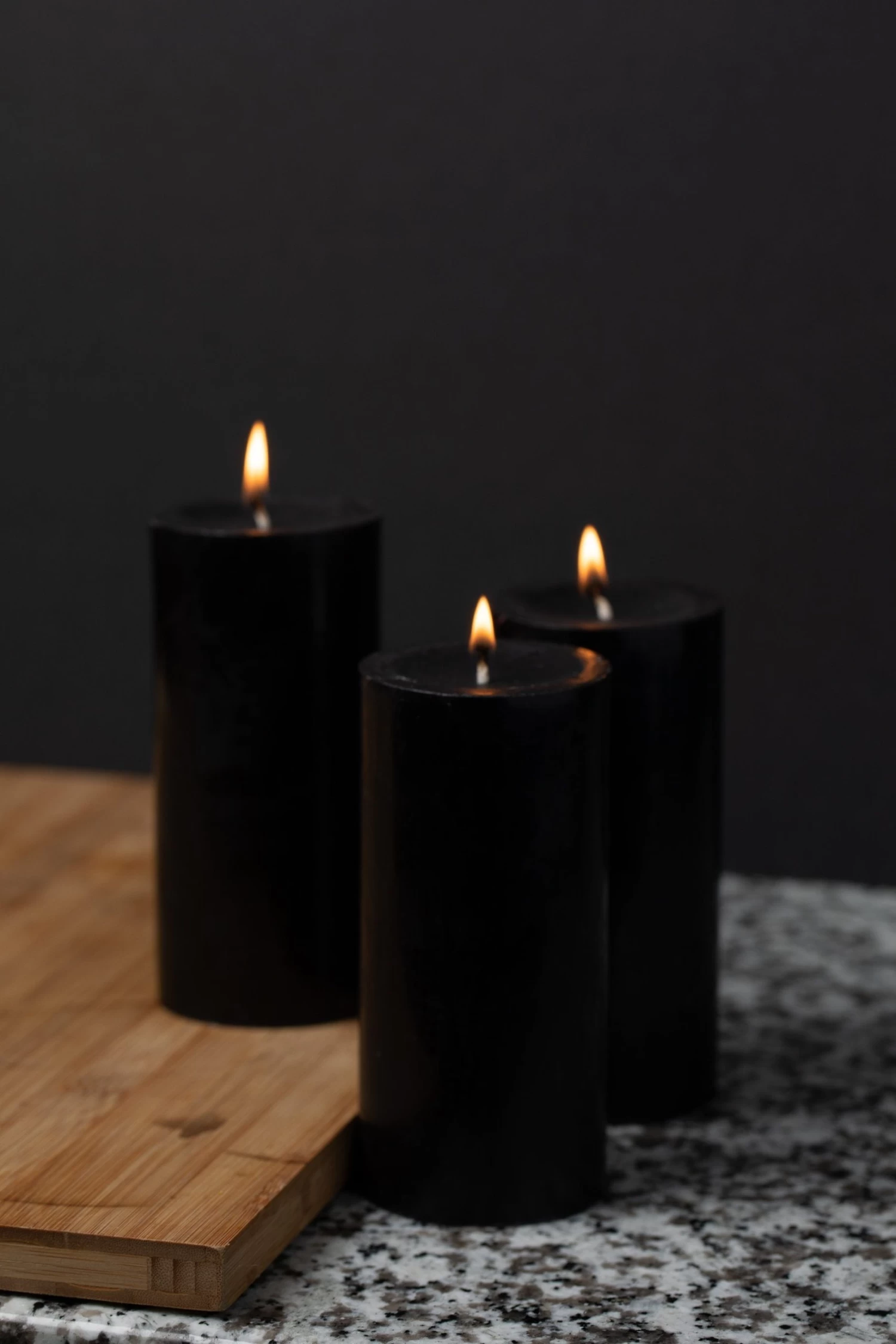 Richland Pillar Candles 3"x6" Black Set Of 6 2 Richland Pillar Candles 3"x6" Black Set Of 6 - Image 2