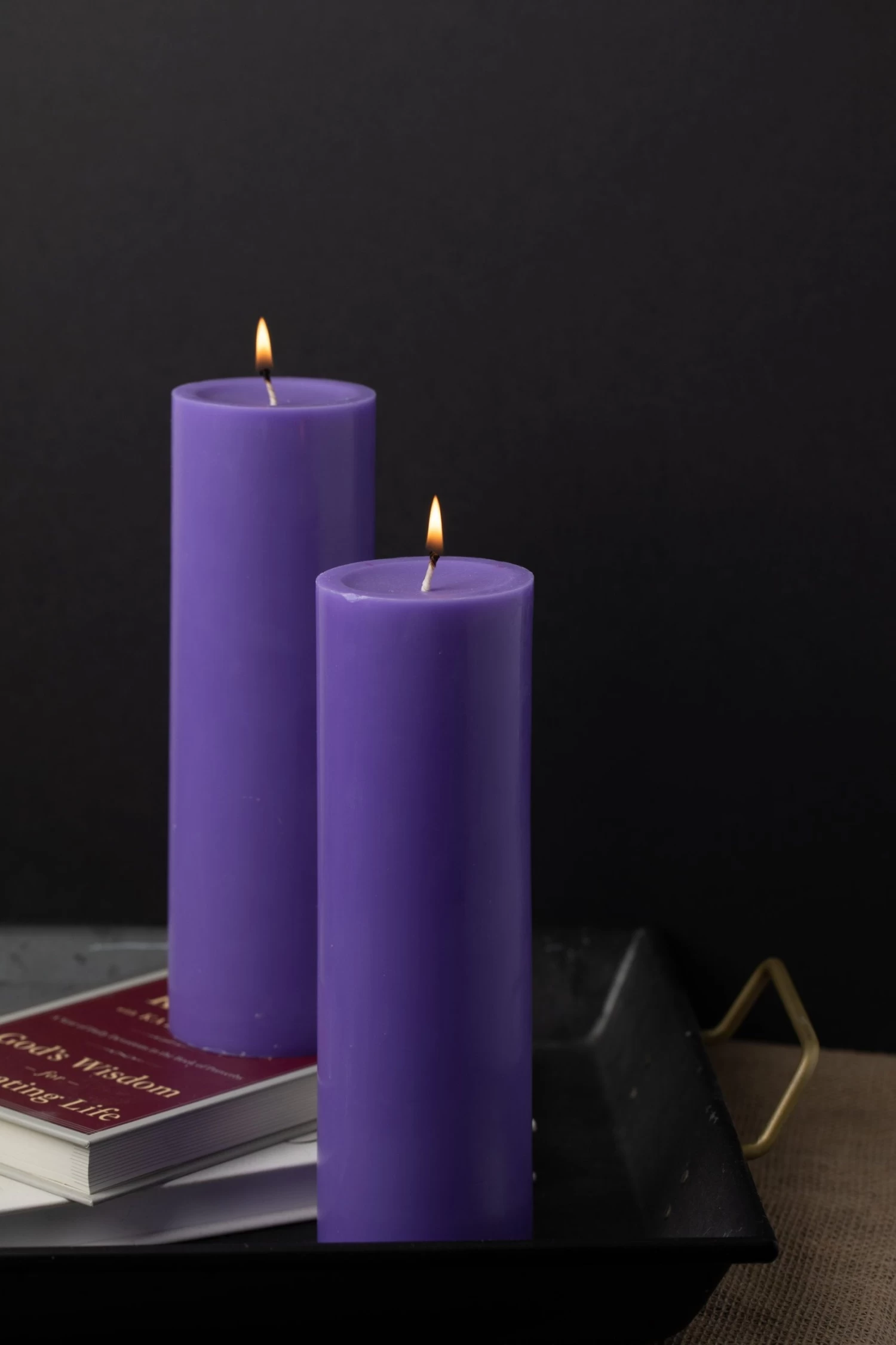 Richland Pillar Candles 3"x9" Lavender Set Of 24 2 Richland Pillar Candles 3"x9" Lavender Set Of 24 - Image 2