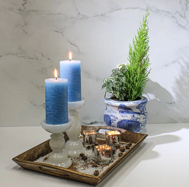 Richland White Glass Pillar Candle Holder Set Of 3 6 Richland White Glass Pillar Candle Holder Set Of 3 - Image 6