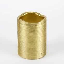 Richland Gold Metallic Wavy Top LED Candle - Set Of 12