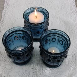 Richland Vintage Charm Candle Holder Navy Blue Set Of 6 -Unique Candle IMG 5251