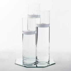 Eastland 12" Mirror And Tall Cylinder Vase Centerpiece With Richland Floating Candles Set Of 7