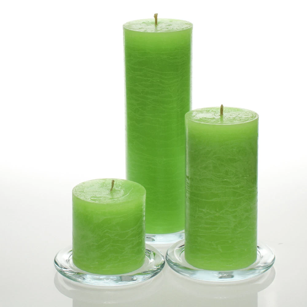 Richland Rustic Pillar Candle 3" X "3, 3" X 6" & 3"x 9" Green Set Of 3 1 Richland Rustic Pillar Candle 3" X "3, 3" X 6" & 3"x 9" Green Set Of 3