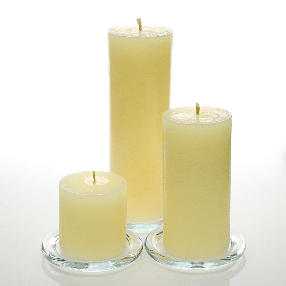 Richland Rustic Pillar Candle 3" X "3, 3" X 6" & 3"x 9" Ivory Set Of 3 1 Richland Rustic Pillar Candle 3" X "3, 3" X 6" & 3"x 9" Ivory Set Of 3