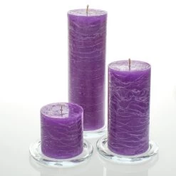 Richland Rustic Pillar Candle 3" X "3, 3" X 6" & 3"x 9" Lavender Set Of 36