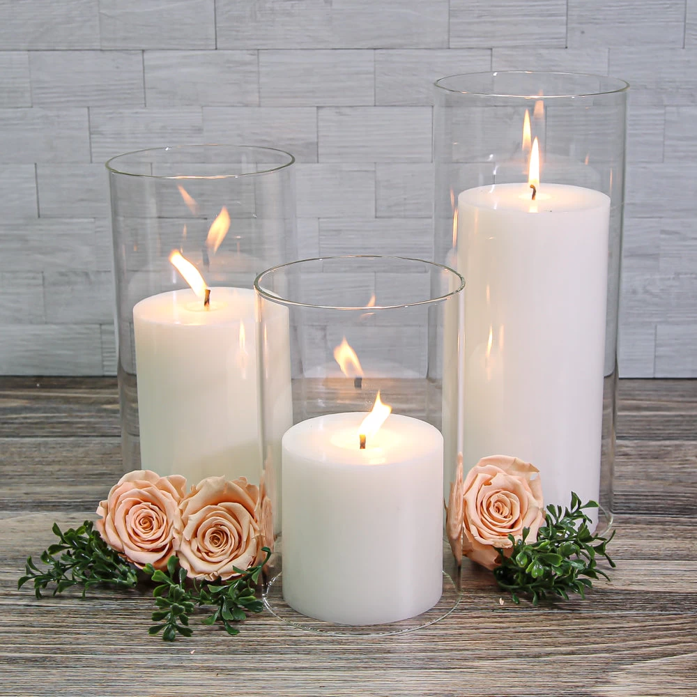 Richland 5" Glass Chimney Candle Shade 8", 10", 12" Set Of 3 2 Richland 5" Glass Chimney Candle Shade 8", 10", 12" Set Of 3 - Image 2