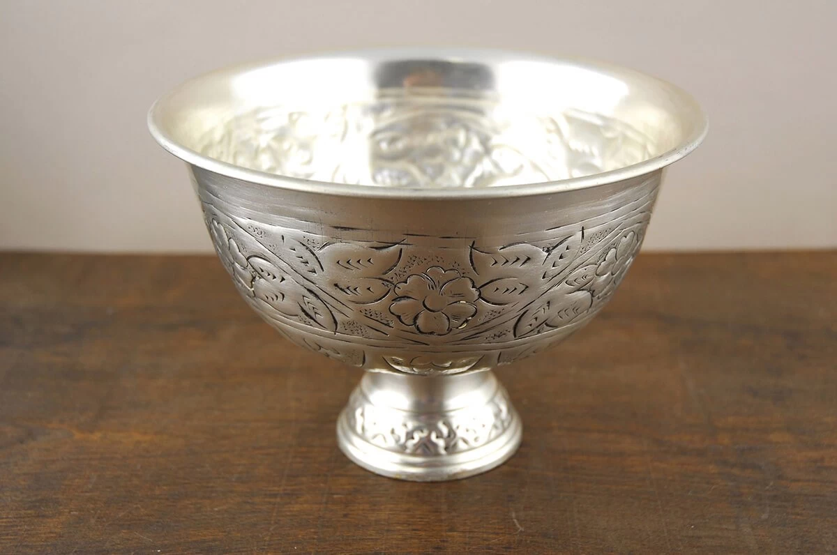 Silver Plated Antique Compote 6x8 1 Silver Plated Antique Compote 6x8